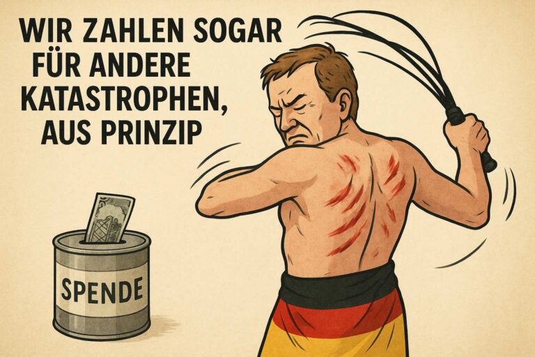 Deutschland schafft sich selbst ab – politische Selbstkritik symbolisch dargestellt