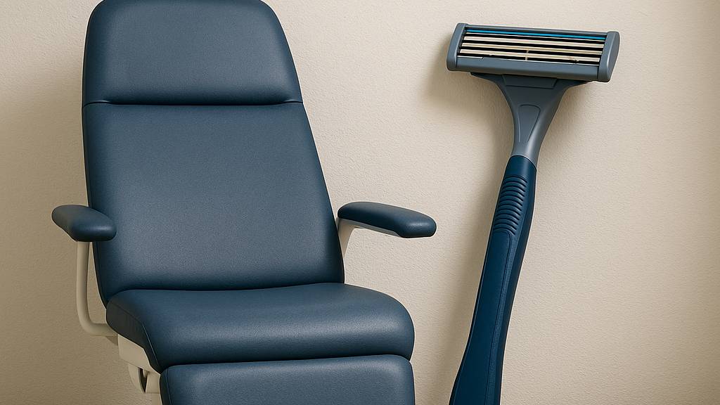 Behandlungsstuhl mit Rasierer – Symbolbild zur Debatte um Haarentfernung bei Transfrauen