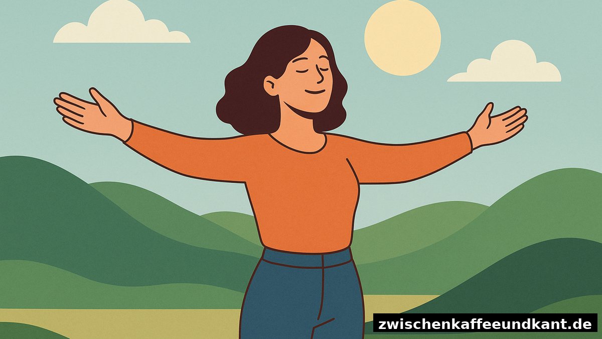 Eine Frau auf freiem Feld hält. Sie spürt Freiheit. Symbol für das bedingungslose Grundeinkommen.