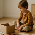 Materialbuffet mit Karton und Stiften – Langeweile fördert Kreativität