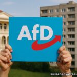 AfD-Plakat zwischen Reichtum und Armut – Symbol für ungleiche Politik