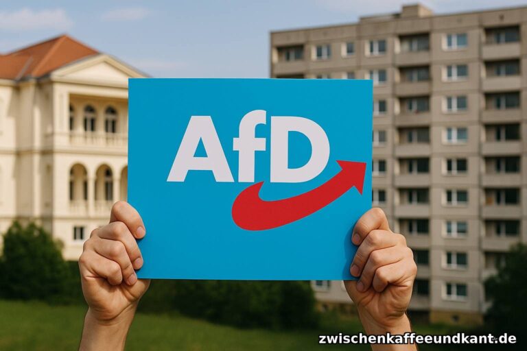 AfD-Plakat zwischen Reichtum und Armut – Symbol für ungleiche Politik