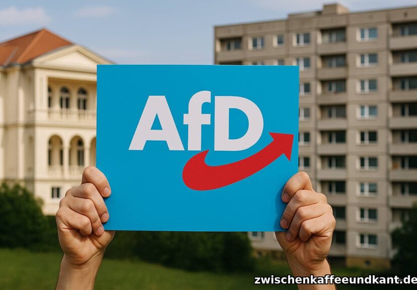AfD-Plakat zwischen Reichtum und Armut – Symbol für ungleiche Politik