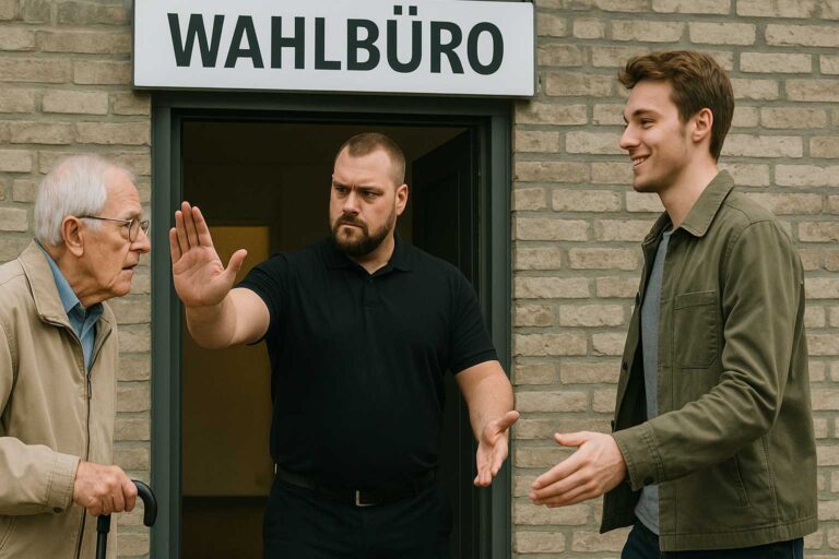 Symbolfoto zum Thema Wahlrecht und Generationengerechtigkeit – junge und alte Hand am Wahlzettel, demokratisches Spannungsfeld.