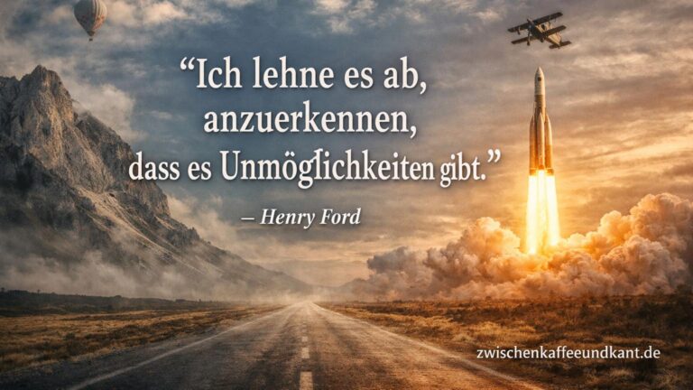 Henry Ford Unmögliches – Ich lehne es ab, anzuerkennen, dass es Unmöglichkeiten gibt (Zitatbild)