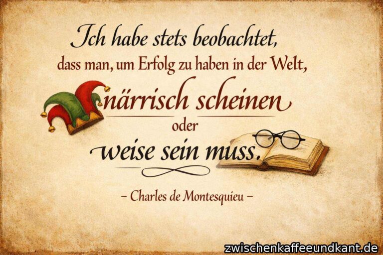 Montesquieu Erfolg – Zitat über närrisch wirken oder weise sein
