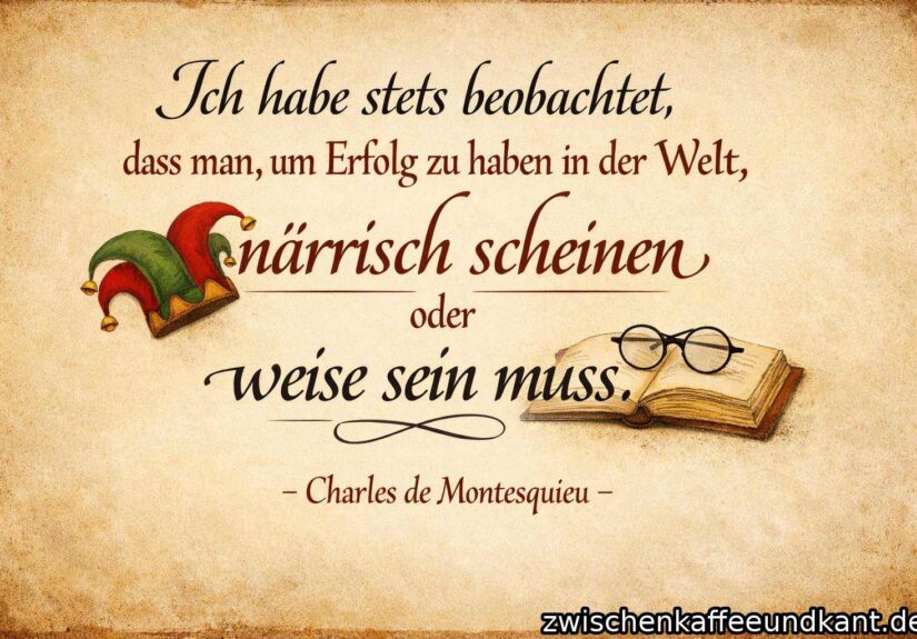 Montesquieu Erfolg – Zitat über närrisch wirken oder weise sein